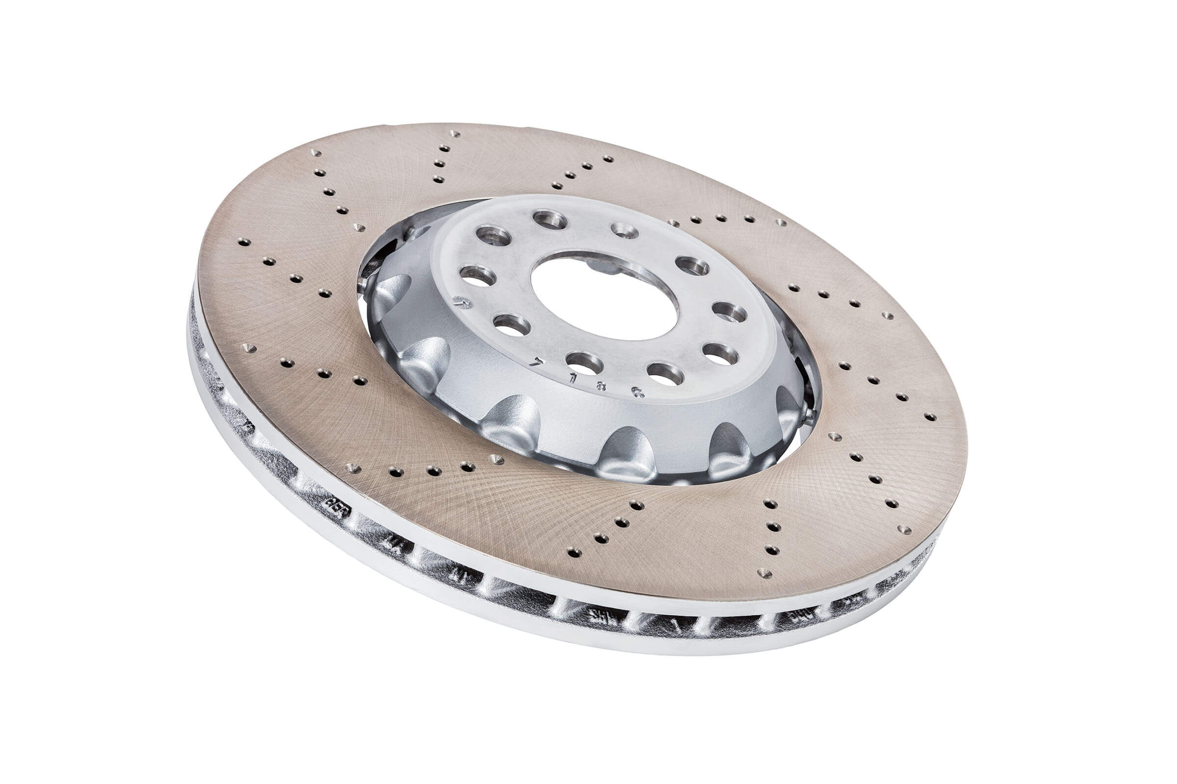 Bremsscheibe VW vor weißem Hintergrund